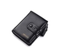BGFYUSF Men's Wallet Buckle Wallet Multifunctional Double Zipper Coin Purse PU Leather Men's Clutch，B-One Size