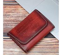 BGFYUSF Men's Wallet，Leather Vintage Coin Purse Embossed Card Holder，Red-One Size