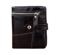 BGFYUSF Mens Wallet Men Leather Vintage Short Wallet Trifold Purse Coin Holder，Black-One Size