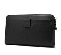 BGFYUSF Mens Wallet Mens Leather Wallet Clutch Bag Handbag Long Wallet Soft & Durable Hand Clutch Phone Holder Presents for Gents， Brother，Black-24x14x3cm