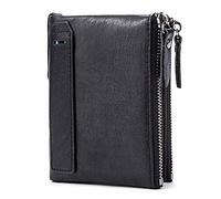 BGFYUSF Mens Wallet Mens Leather Wallet Short Bifold Wallet Soft & Durable Travel Mini Wallet with ID Window Presents for Gents, Brother,Black-9x11.5x2.5cm