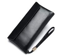 BGFYUSF Mens Wallet Mens Womens Wallet Leather Clutch Purse Wallet Minimalist Bussiness Long Wallet Credit Card Holder Wallet Checkbook Wallet Travel Wallet，Black-20.5x10x2.5cm