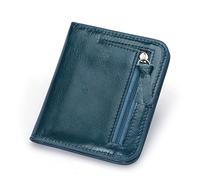 BGFYUSF Oil Wax Leather Ladies Small Coin Purse Genuine Leather Retro Buckle Zipper Leather Wallet，D-9x10cm