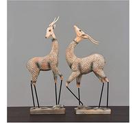 BGFYUSF Ornament Art Statue Ornament Reindeer Animal Sculptures Figurine Statues Metal Deer Ornaments for Home Decor for Office Bookself Tabletop Mantle Christmas Decoration Desktop (A)