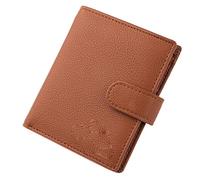BGFYUSF Passport Wallet Buckle Zip Coin Purse Leather Folding Wallet Card Holder Short Wallet，B-One Size