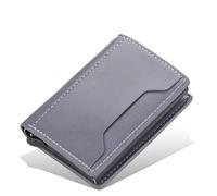 BGFYUSF Smart Wallet Auto-Flip PU Leather Aluminum Alloy Credit Men's Mini Wallet，B-10 * 7cm