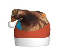 BGGJJ Capybara sunglasses badge Christmas hat Adult Classic Holiday Santa Claus Hat for New Year Party Headwear