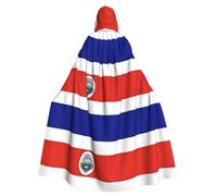 BGGJJ Costa Rica Flag Unisex Hooded Cloak For Halloween Cosplay Costume, Adult Vampire Cape Witch Robe With Hood