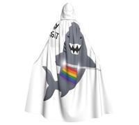 BGGJJ Crocodiles Carry Colorful Flags Unisex Hooded Cloak For Halloween Cosplay Costume, Adult Vampire Cape Witch Robe With Hood