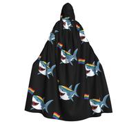 BGGJJ Crocodiles Carry Colorful Flagsprint Party Decoration Cape Halloween Hooded Cloak