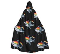 BGGJJ Crocodiles Carry Colorful Flagsprint Party Decoration Cape Halloween Hooded Cloak