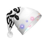 BGGJJ Faith Over Fesr Art Words Print Led Christmas Hat, Unisex Xmas Cap With 3 Modes Of Flashing Lights For Holiday Party