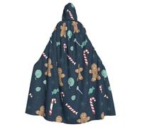 BGGJJ Gingerbread Man Unisex Hooded Cloak For Halloween Cosplay Costume, Adult Vampire Cape Witch Robe With Hood