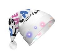BGGJJ International Doctors Day Print Led Christmas Hat, Unisex Xmas Cap With 3 Modes Of Flashing Lights For Holiday Party