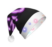 BGGJJ Love You Art Words Print Led Christmas Hat, Unisex Xmas Cap With 3 Modes Of Flashing Lights For Holiday Party