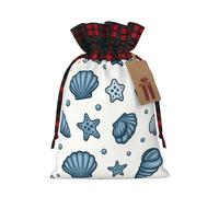 BGGJJ Valentine Day Gnomes Christmas Drawstring Gift Bags, Burlap Xmas Party Candy Treat Sacks, Plaid Color Blocking