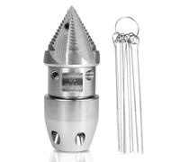 Bghdas 1/2 NPT Sewer Jetter Rotating Nozzle - Stainless Steel, Drain Pipe Cleaning Nozzle for 40 L/min Pressure Washer Cleaning (Silver Head)
