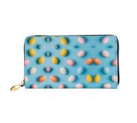 BGHEWRT Painted Eggshell Leather Wallet,Long Clutch Purse,Soft Material,Zip Design Anti-Loss Money,12 Bank Card Slots,Lightweight,Waterproof and Durable for The Stylish Girl