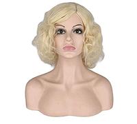 BGHJUE Wig Medium Long Wave Cosplay Wig Adult Halloween Wigs 35cmGolden