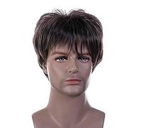 BGHJUE Wigs Fashion Short Men Hair Wig Male Hairpiece Dyed Synthetic Cosplay Costume Prop - Black AsshownNaturalblack