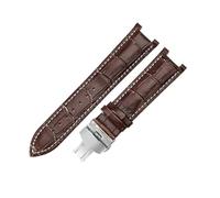 BGHNTRD Compatible with Gucci Men Women Guess Interface Concave Leather Solid Steel Butterfly Buckle Ya133309 Cowhide Watch Strap 2020mm(Brown White-ST-B1,22x13mm)