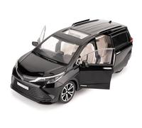 BGHSCA 1:24 Compatible for Sienna Car Model, Pull Back Diecast Toy Car with Sounds＆Lights for Kids Boys Girls and Adults, Gift Black.