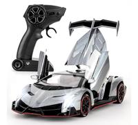 BGHSCA 1:24 Lamborghini Veneno Remote Control Car Model, 2.4GHz Diecast Drift Racing Toy Car with 25M controllable range for Adults Kids Boys Girls, Collectible Christmas Birthday Gifts（gray）