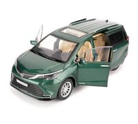 BGHSCA 1:24 Scale Sienna Diecast Model Car, Alloy Pull Back Vehicles with Sound and Light for Kids Boys Girls and Adults, Gift Green