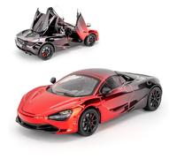 BGHSCA 1/24 Scale Toy Car Compatible for Mclaren 720s Super Car Model, Zinc Alloy Pull Back Toy Vehicles with Sound and Light for Kids 3+ Years Old Birthday Gift（Red）