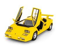 BGHSCA 1/24 Supercar Lamborghini Countach Toy Car Model, Die-cast Pull-Back Model Car with Sound and Liaht Effects, Toy Vehicles for Adults Kids 3+ Years, Collectible Gifts Yellow