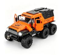 BGHSCA 1/32 Conqueror Armored Car Model，Diecast Off Road Model Vehicle with Sound and Light, Collectible Pull Back Toy Car for Adult Kids Boys Girls Birthday Gift Orange