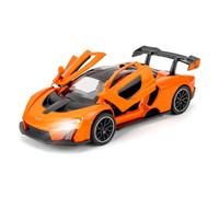 BGHSCA 1/32 McLaren Senna Super Sports Diecast Car Model, Zinc Alloy Pull Back Toy Vehicles with Sound and Light for Kids Boys Girls 3+ Years Old Gift Orange