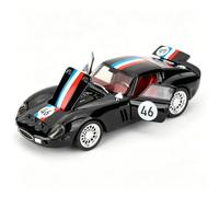 BGHSCA 1:32 Scale Classic Ferrari 250GTO Diecast Car Model, Zinc Alloy Pull Back Toy Vehicle with Simulation Sound & Light, Collectible Display Gift for Adult, Boys Girls Ages 3-8, Black