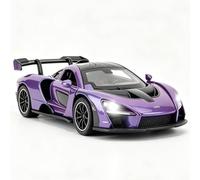 BGHSCA 1/32 Scale McLaren Senna Super Car Model, Zinc Alloy Pull Back Sports Car Toy with Sound and Light, Toy Vehicles for Kids Boys Girls Gift Purple