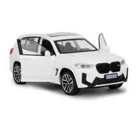 BGHSCA 1:32 X3M SUV Diecast Model Car, Pull Back Toy Vehicle with Realistic Lights and Sounds, White Collectible Car Toy Gift for Boys Girls Adults