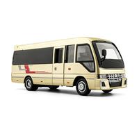 BGHSCA 1/33 Scale Toyota Coaster Diecast Bus Model Car, Zinc Alloy Toy Car Model with Sounds and Lights, Pull Back Toy Bus for Kids Boys Girls 3+ Birthday Gift, Golden