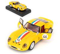 BGHSCA Compatible for 1:32 Ferrari Diecast Models Cars, Zinc Alloy Pull Back 250GTO Toy Car Vehicles with Lights and Sounds for Decoration Adult Boys Girls (Yellow)