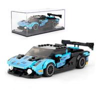 BGHSCA Lambo Car Toy Building Sets with Acrylic Display Case, Collectible Model Car Toys Building Blocks 27065, Quiet Toys for Kids 8+ (383 Pieces