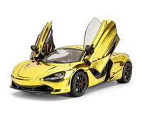 BGHSCA McLaren 720S 1:24 Scale Toy Car, Premium Zinc Alloy Pull Back Supercar Model, Sound & Light Simulation Vehicle, Ideal Birthday Festival Gift for Kids 3+ Years Old, Golden