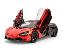 BGHSCA McLaren 720S 1:24 Scale Toy Car, Premium Zinc Alloy Pull Back Supercar Model, Sound & Light Simulation Vehicle, Ideal Birthday Festival Gift for Kids 3+ Years Old, Red