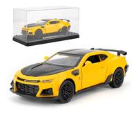 BGHSCA Toy Car Compatible for 1:32 Chevrolet Hornet Model Car, Pull Back Diecast Vehicle with Sounds ＆ Lights for Kids Boys Girls and Adults, Gift Yellow