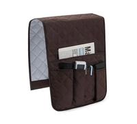 BGHYJKOL Armchair Caddy Large Capacity Sofa Armrest Organizer Space Saving Non-Slip Bedside Storage Bags With 5 Pockets Bed Pocket Bag Cellphone(Coffee)