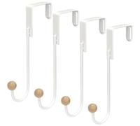 BGHYJKOL Key Hanger Over The Door Hooks 4 Pack Hanger Heavy Duty Hook Coat Rack Bathroom Kitchen Hanging Home Organization Storage Holder(White 4 Pack)