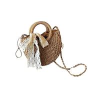 BGHYJKOL Straw Bag 1Pc Handmade Half-Round Rattan Woven | Straw Bag Summer Women Messenger Crossbody Bags