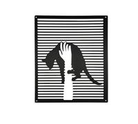BGJJGT Metal Wall Art, Black Metal Cat Art Wall Decor Modern Minimalist Stripe Painting for Cat Lovers Owners Housewarming Home Living Room Bathroom Corridor Bedroom Office Decor Gift (B)