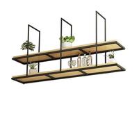 BGKASYHI DCTPETHM Plant Hanging Racks, Ceiling Mounted Flower Stand, Creative Wine Rack Kitchen Storage Shelf with Solid Wood Board and Iron Frame, For Bar Flower Shop Balcony (Size : 110x3