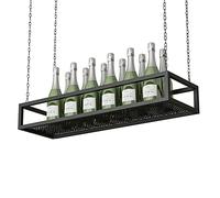 BGKASYHI DCTPETHM Wine Holder - Ceiling Hanging Shelf, Metal Iron Kitchen Storage Shelves Pot Pan rack - Floating Decorations Display Shelving Flower Pot Stand for Balcony Restaurant Bar Fl