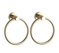 BGL 2-Pack Brushed Gold Towel Rings for Bathroom, 304 Stainless Steel Wall Mount Towel Holder Set, Rustproof Bath & Kitchen Accessories with Modern Matte Finish