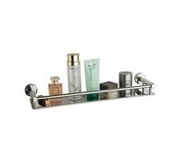BGL 304 Stainless Steel Bathroom Shelf with Rail, Wall Mounted Floating Shelvesfor Kitchen, Bath Home Decor (Polish Chrome)
