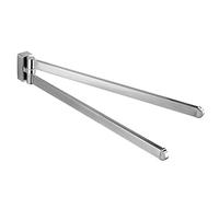 BGL Brush Nickel Swivel Towel Rail, Storage Oganizer Space Saving Wall-Mounted Towel Rack Holder Double Swivel Towel Bar for Bathroom